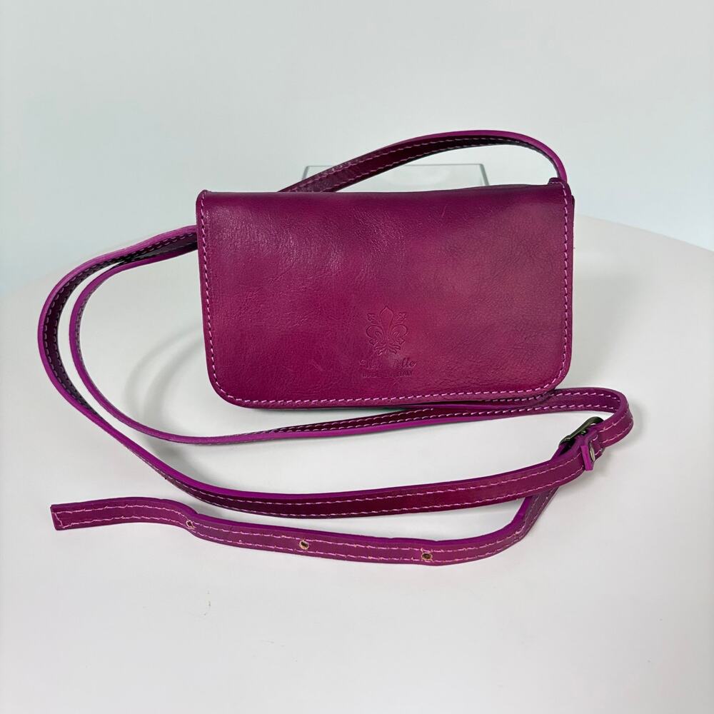 Vera Pella burgundy leather crossbody purse